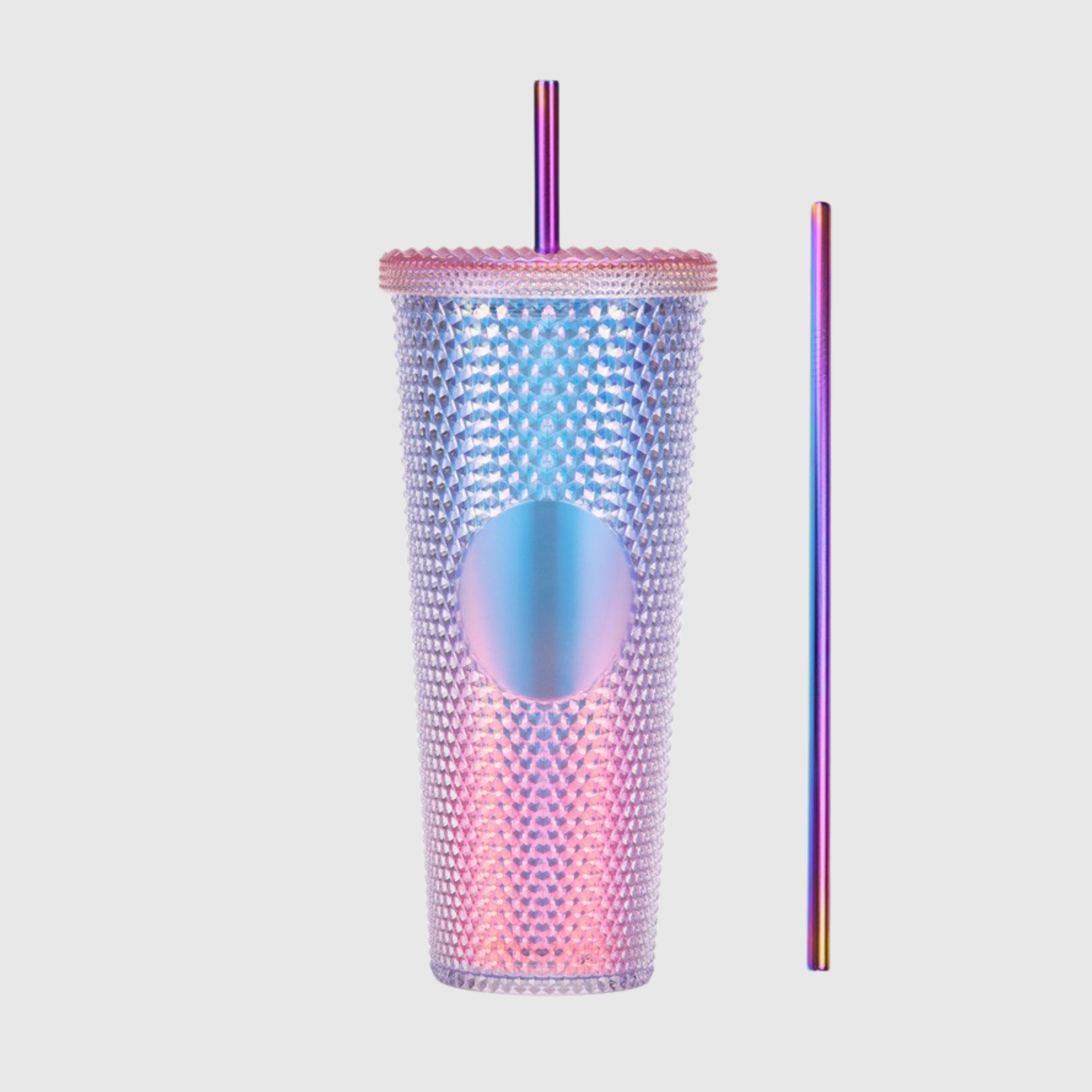 24oz Double Wall Textured Tumbler with Straw