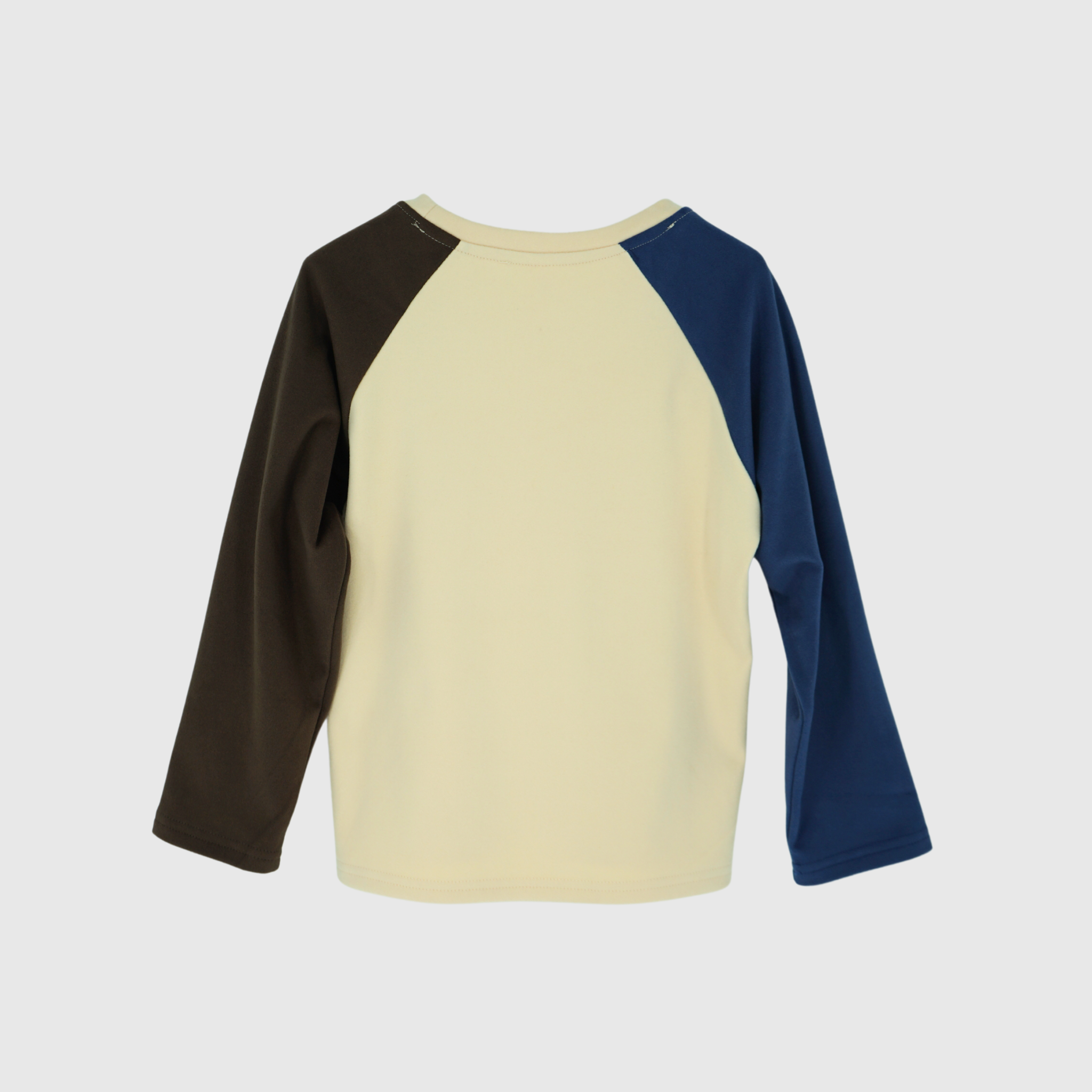 girls and boys color block soft fleece long sleeve tee back