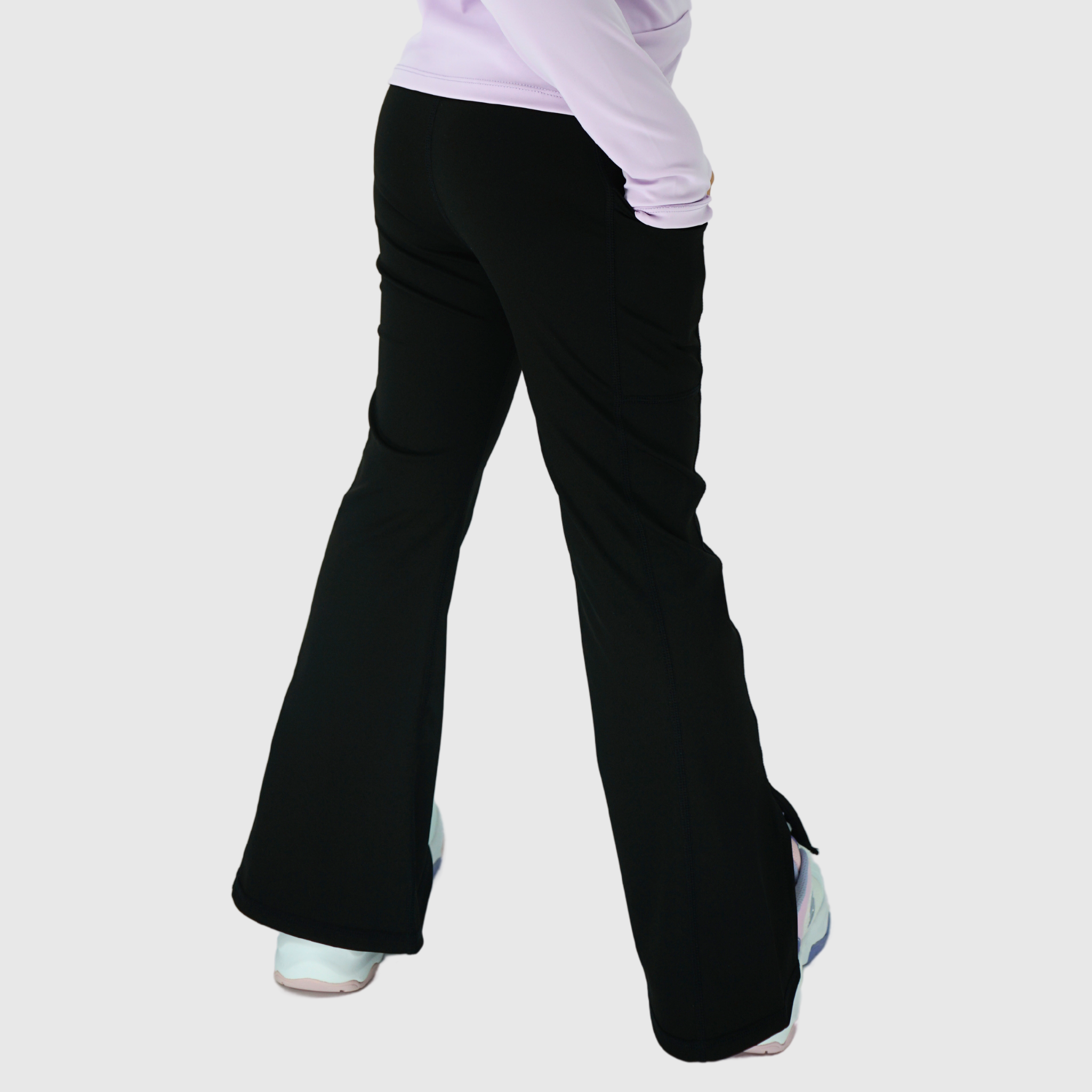 luna girls flare leggings black back