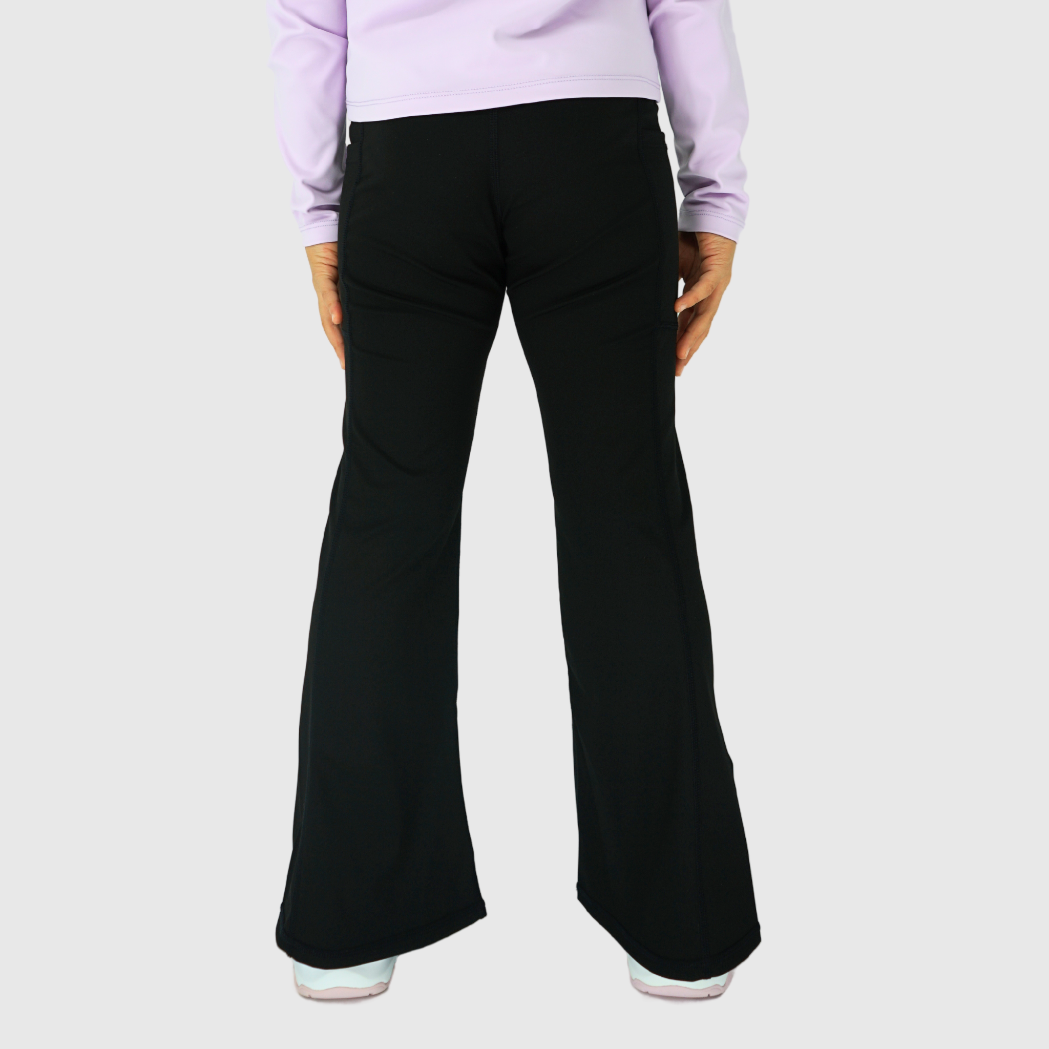 luna girls flare leggings black back main