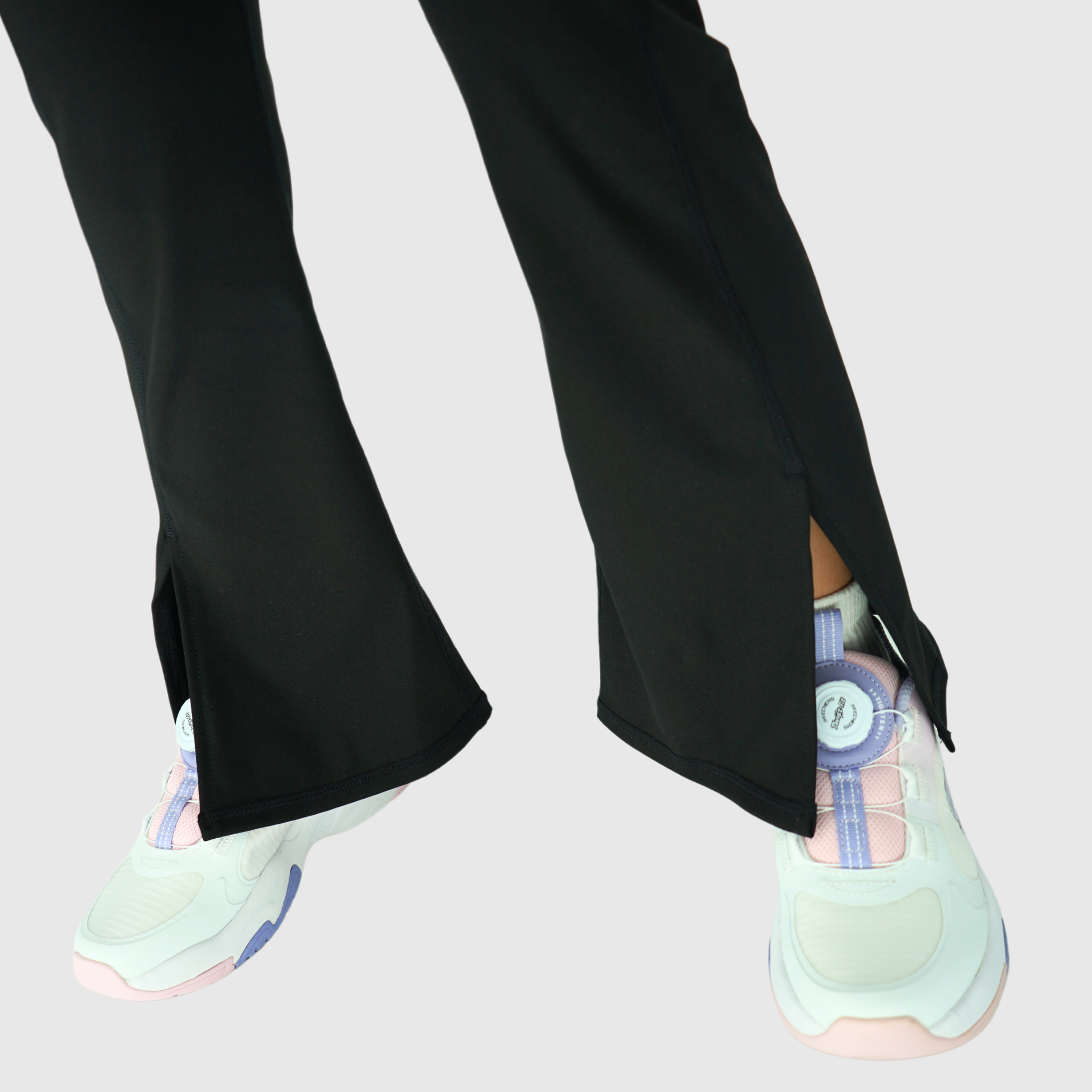 luna girls flare leggings black front slit
