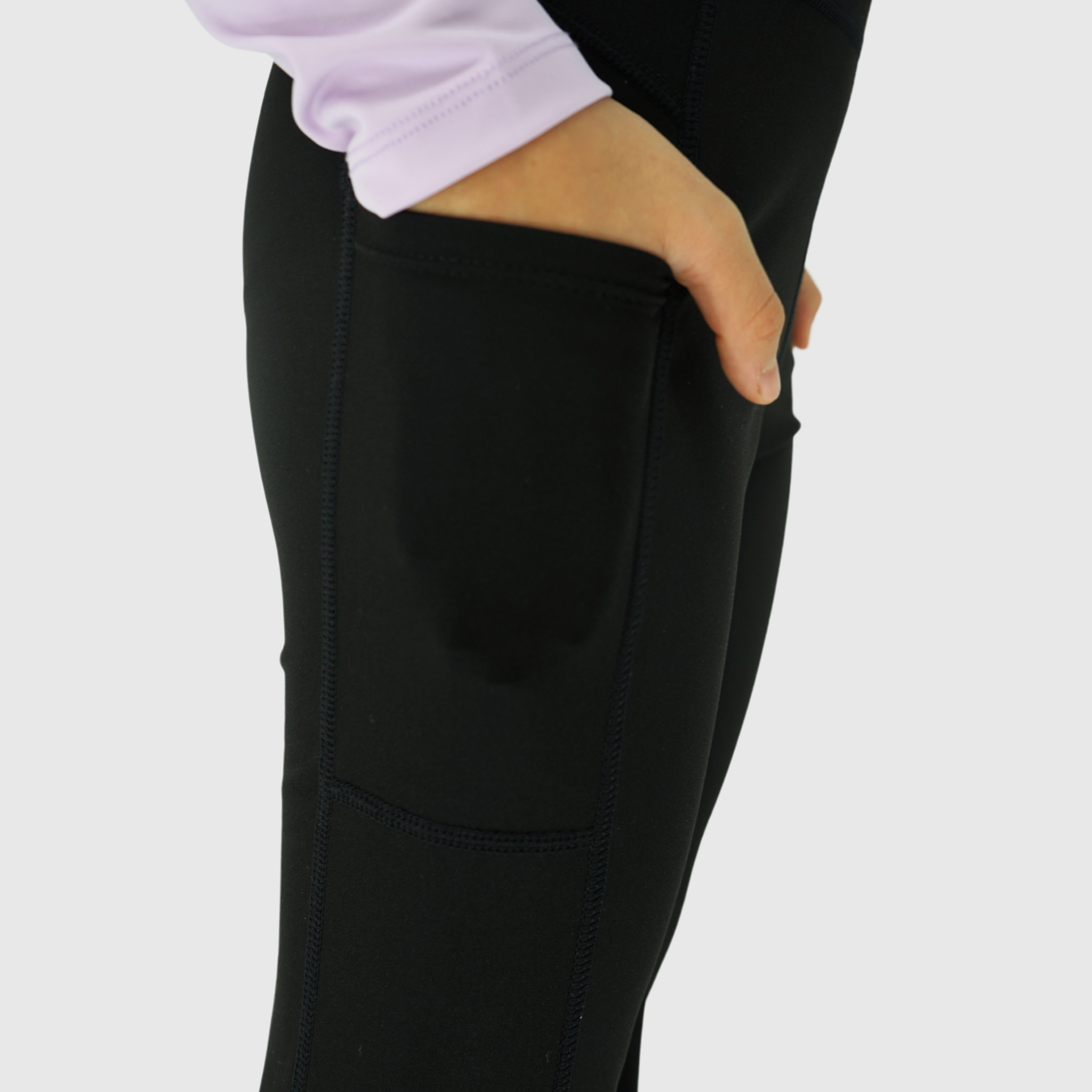 luna girls flare leggings black side pockets