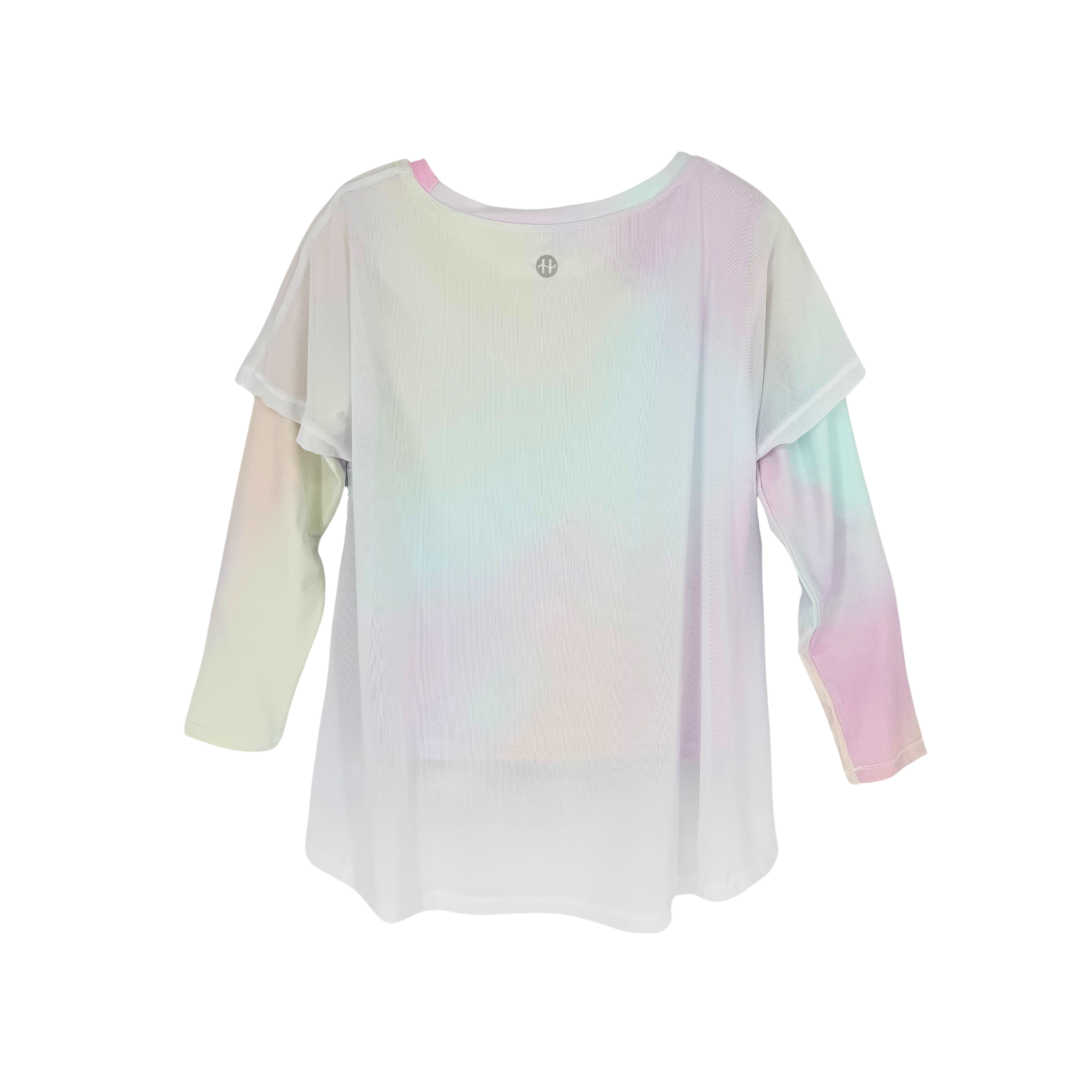 girls layered long sleeve tee cotton candy flatlay back