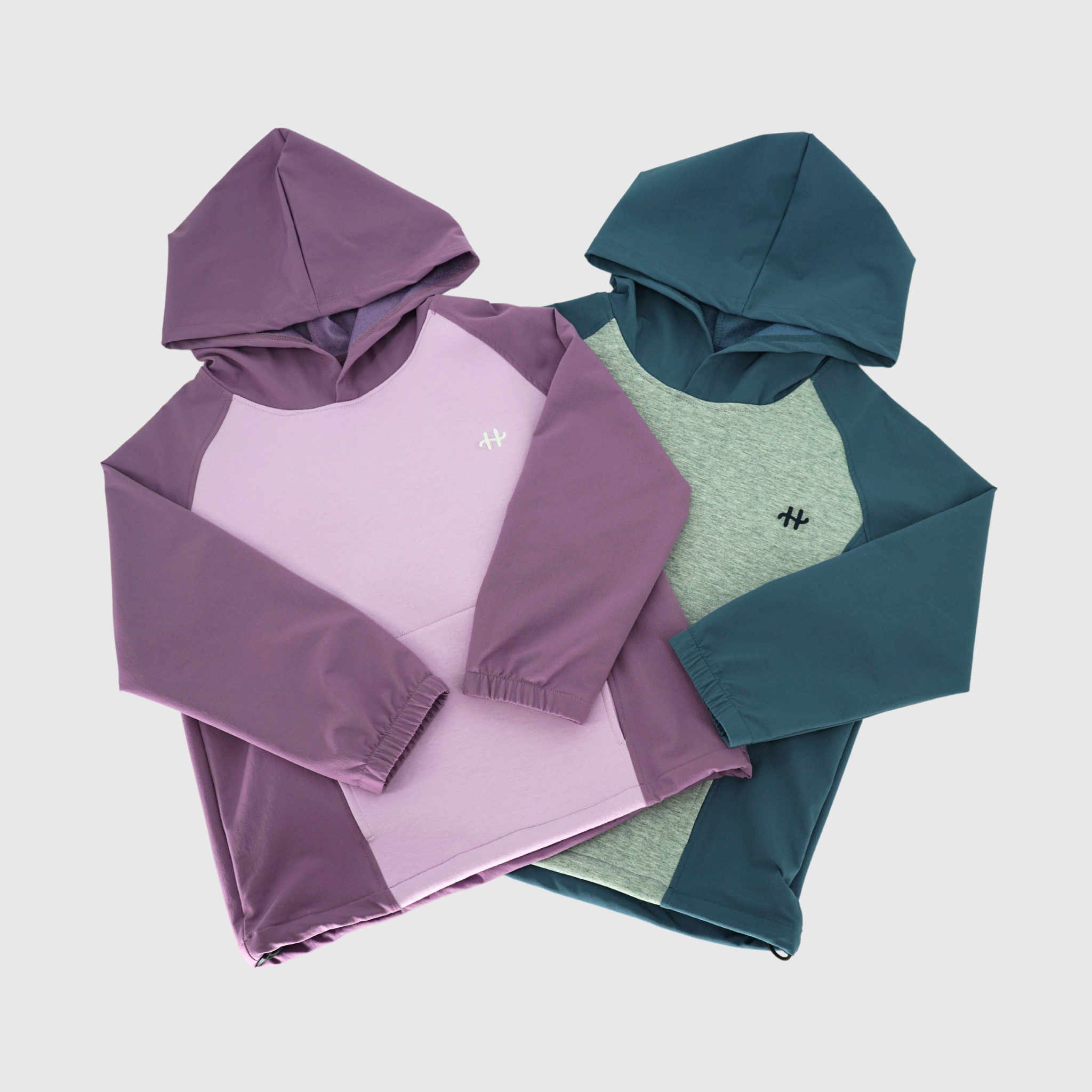 girls and boys color block pullover hoodie 2 colors
