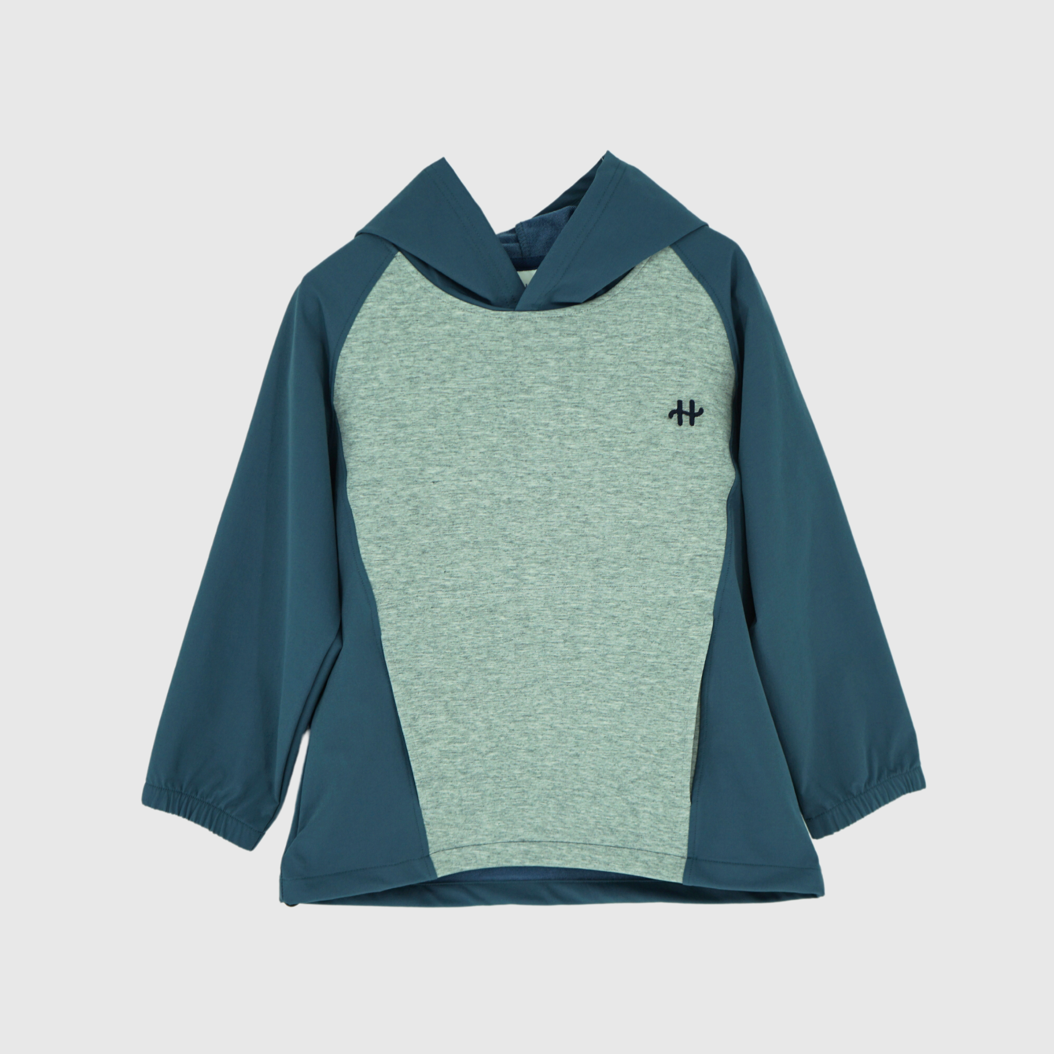 girls and boys color block pullover hoodie gray