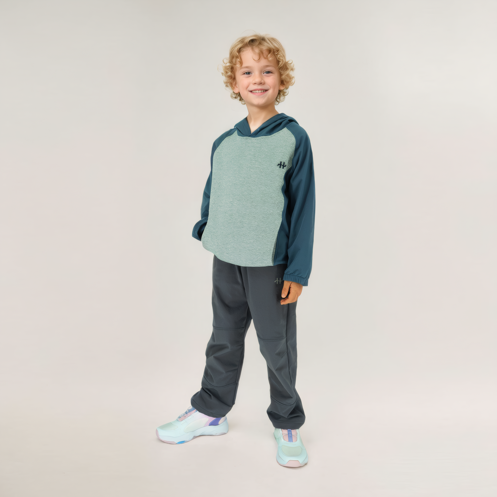 girls and boys gray hoodie with pants