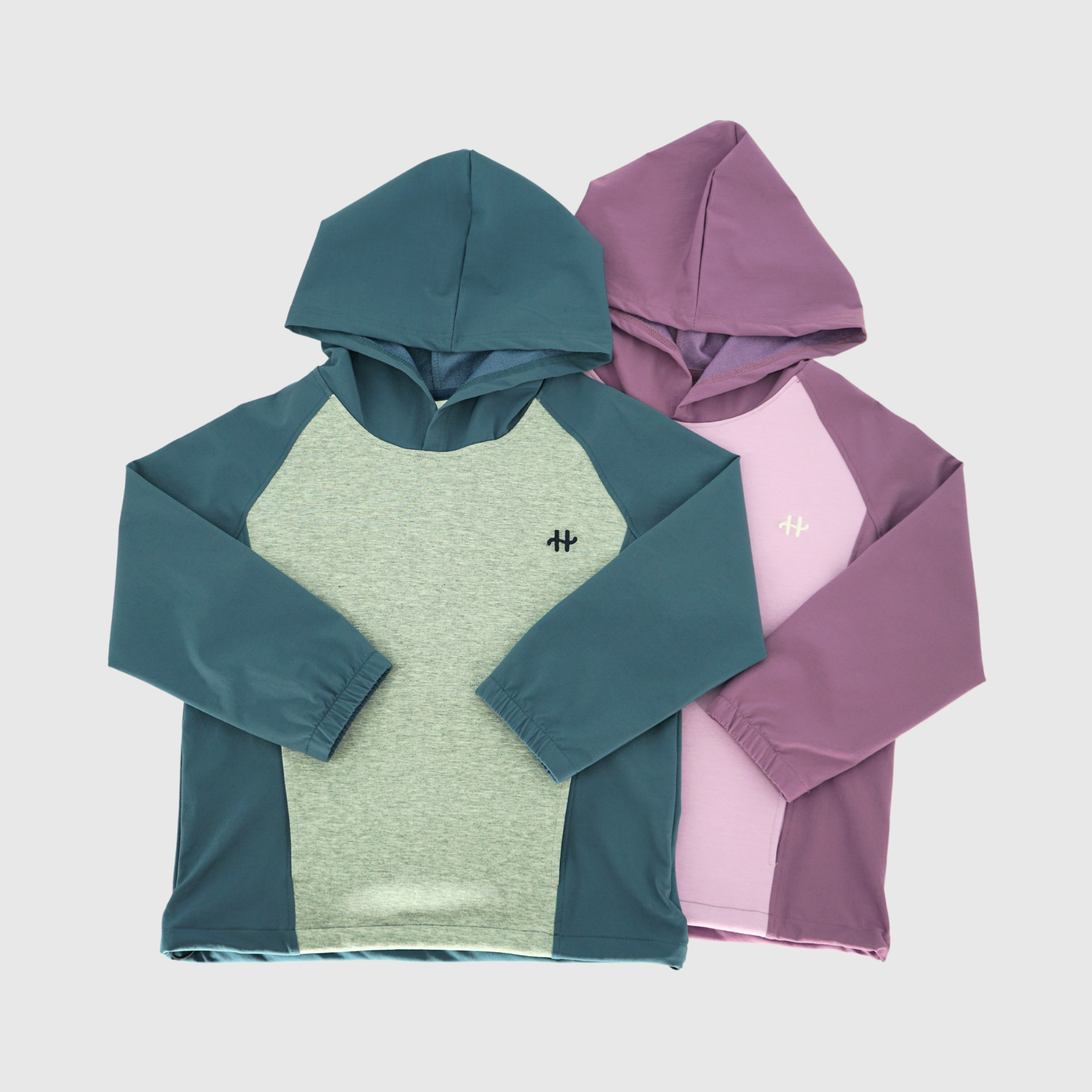 girls and boys color block pullover hoodie 2 colors