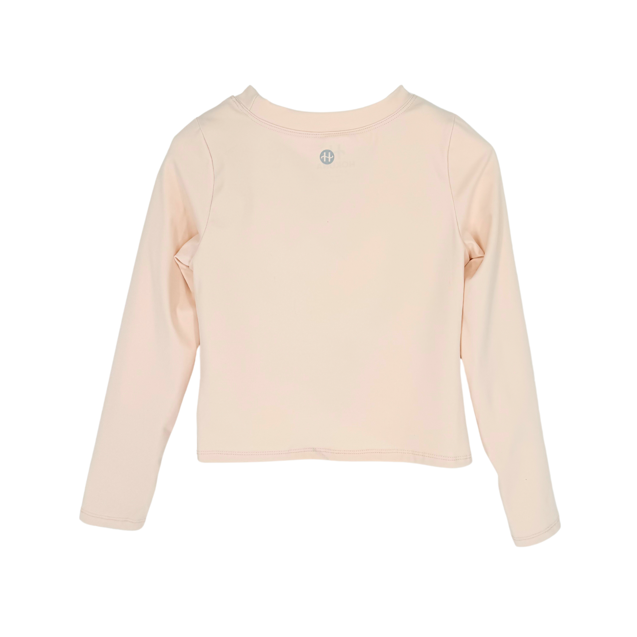 girls front knot long sleeve tee apricot flatlay back