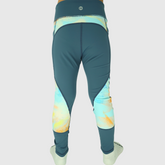 girls blue leggings with pockets back