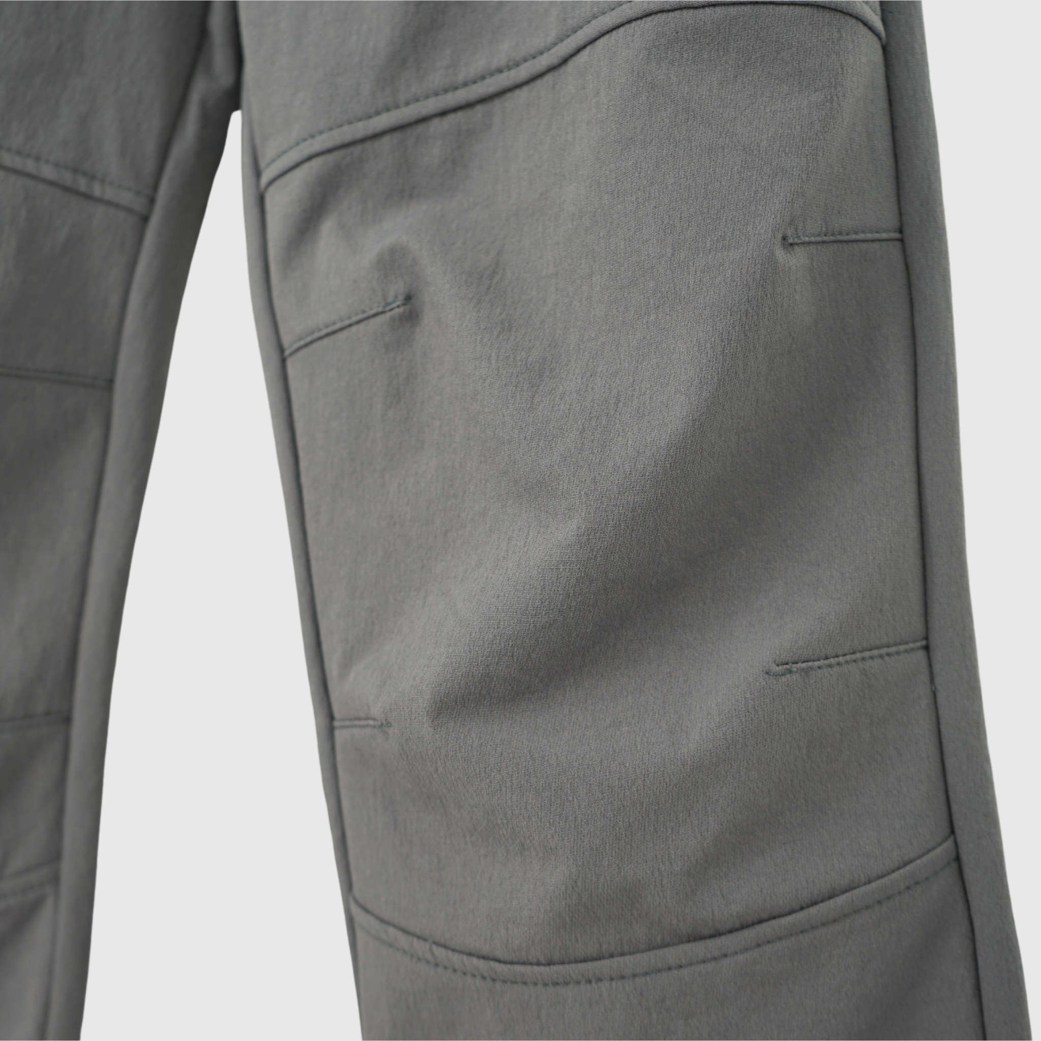 girls and boys outdoor soft shell pants gray knee details