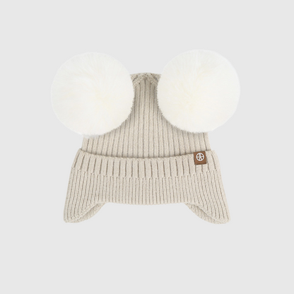 Maple Pom Pom Cable Knit Hat