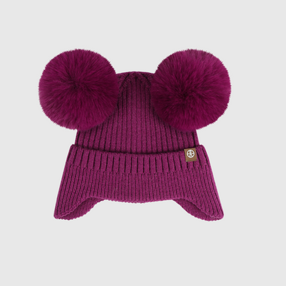 Maple Pom Pom Cable Knit Hat