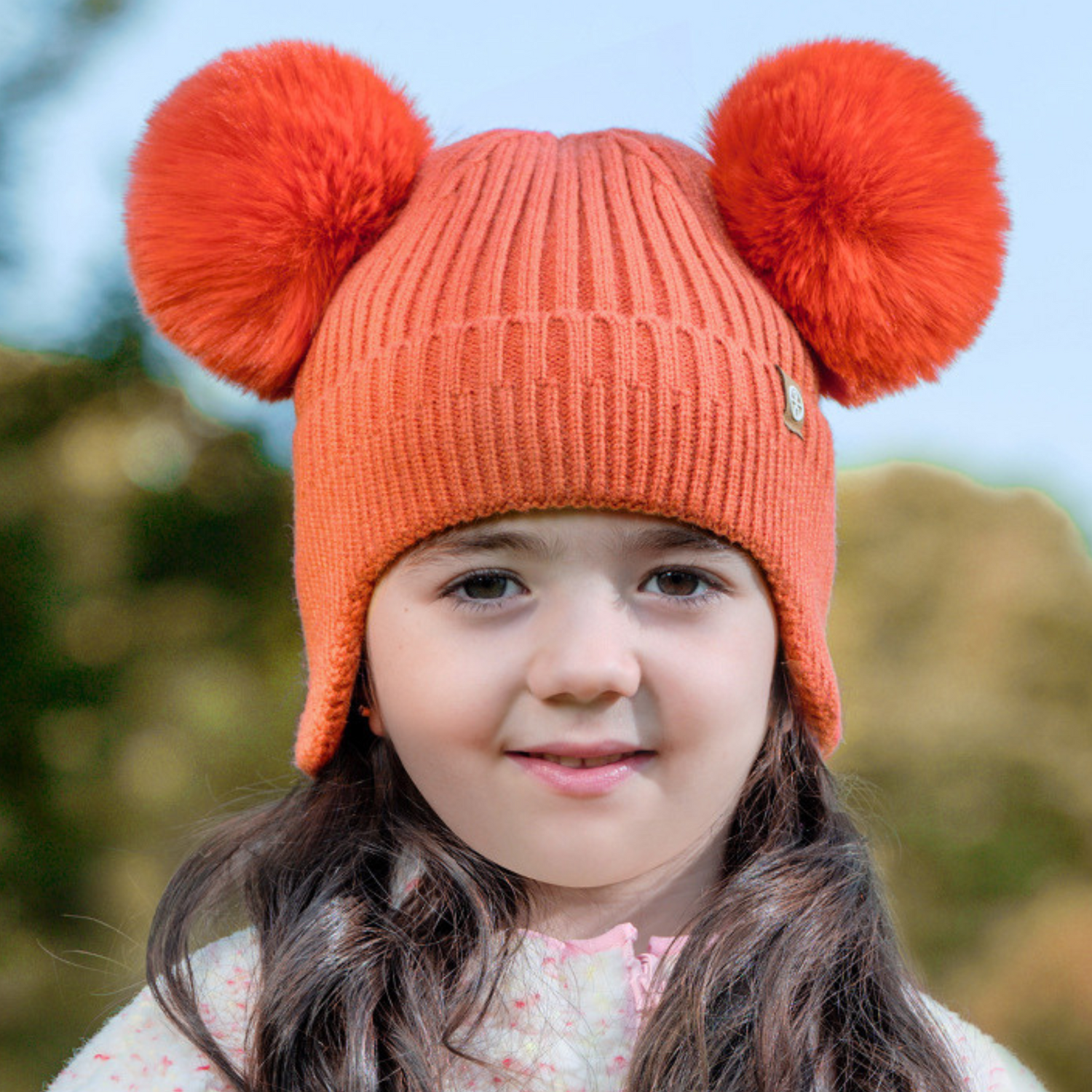 Maple Pom Pom Cable Knit Hat