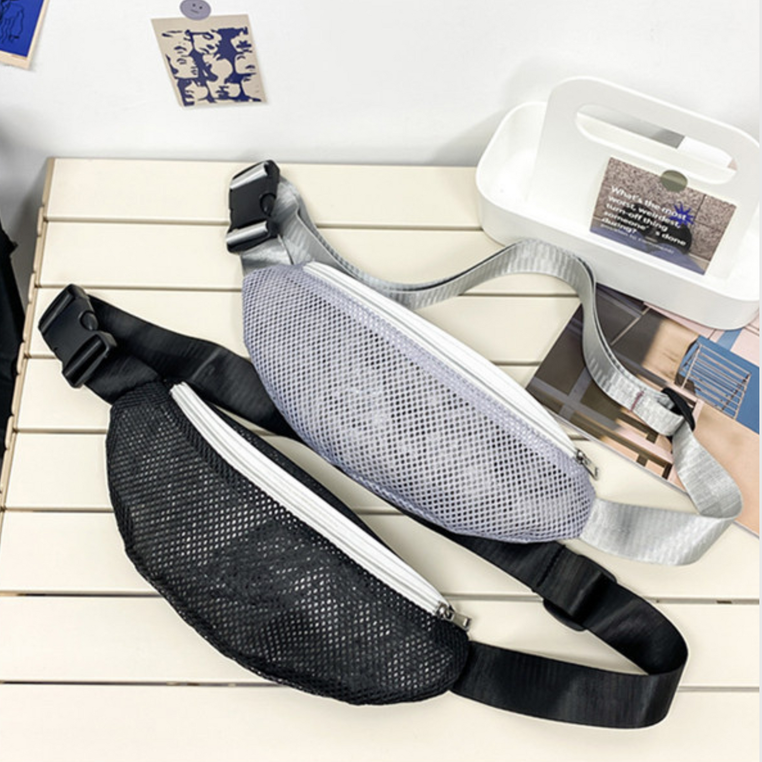 Mesh Fanny Pack Crossbody Bag