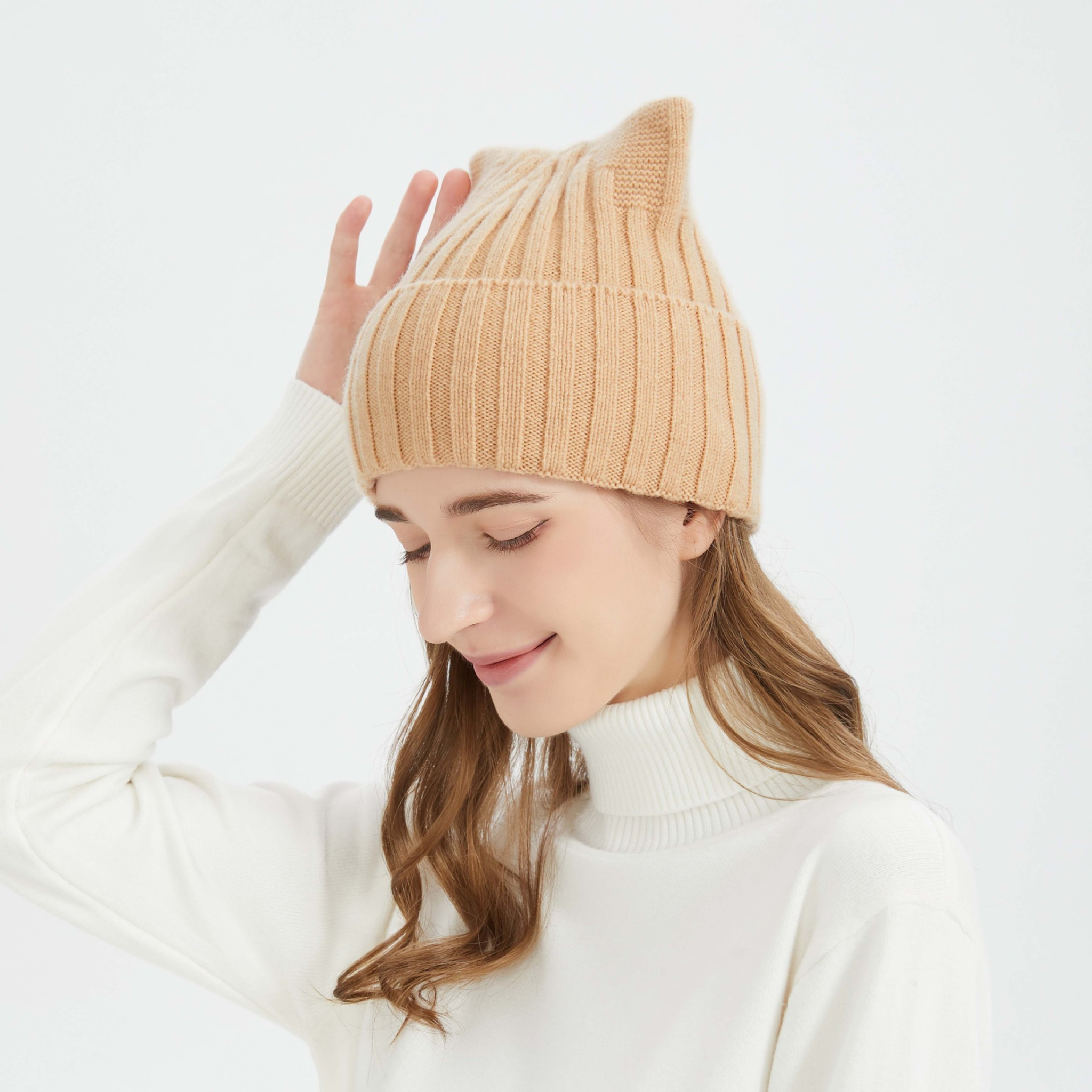 Felix Cat Ear Knit Cable Wool Hat