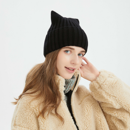 Felix Cat Ear Knit Cable Wool Hat