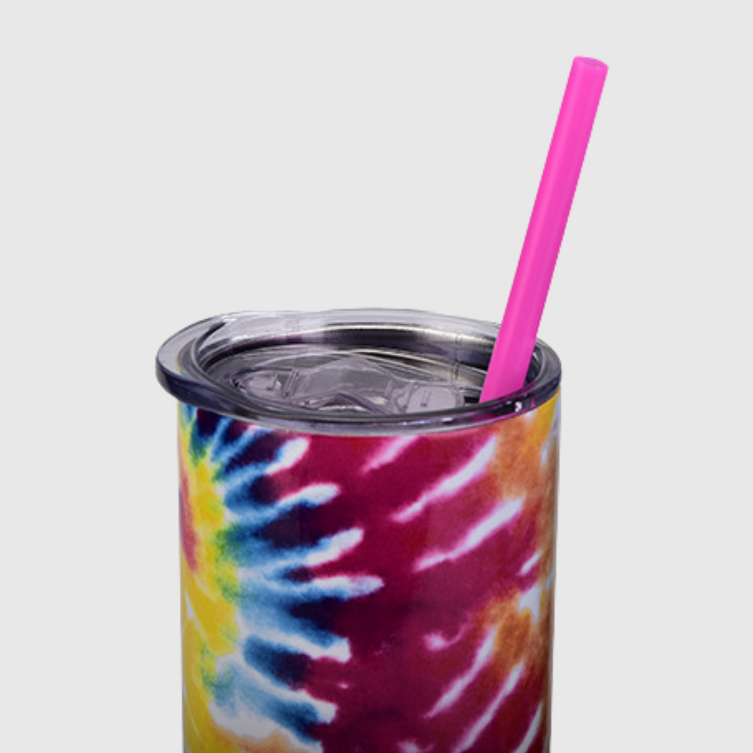 22oz Tie Dye Skinny Insulated Tumbler with Straw and Lid