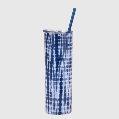 22oz Tie Dye Skinny Insulated Tumbler with Straw and Lid