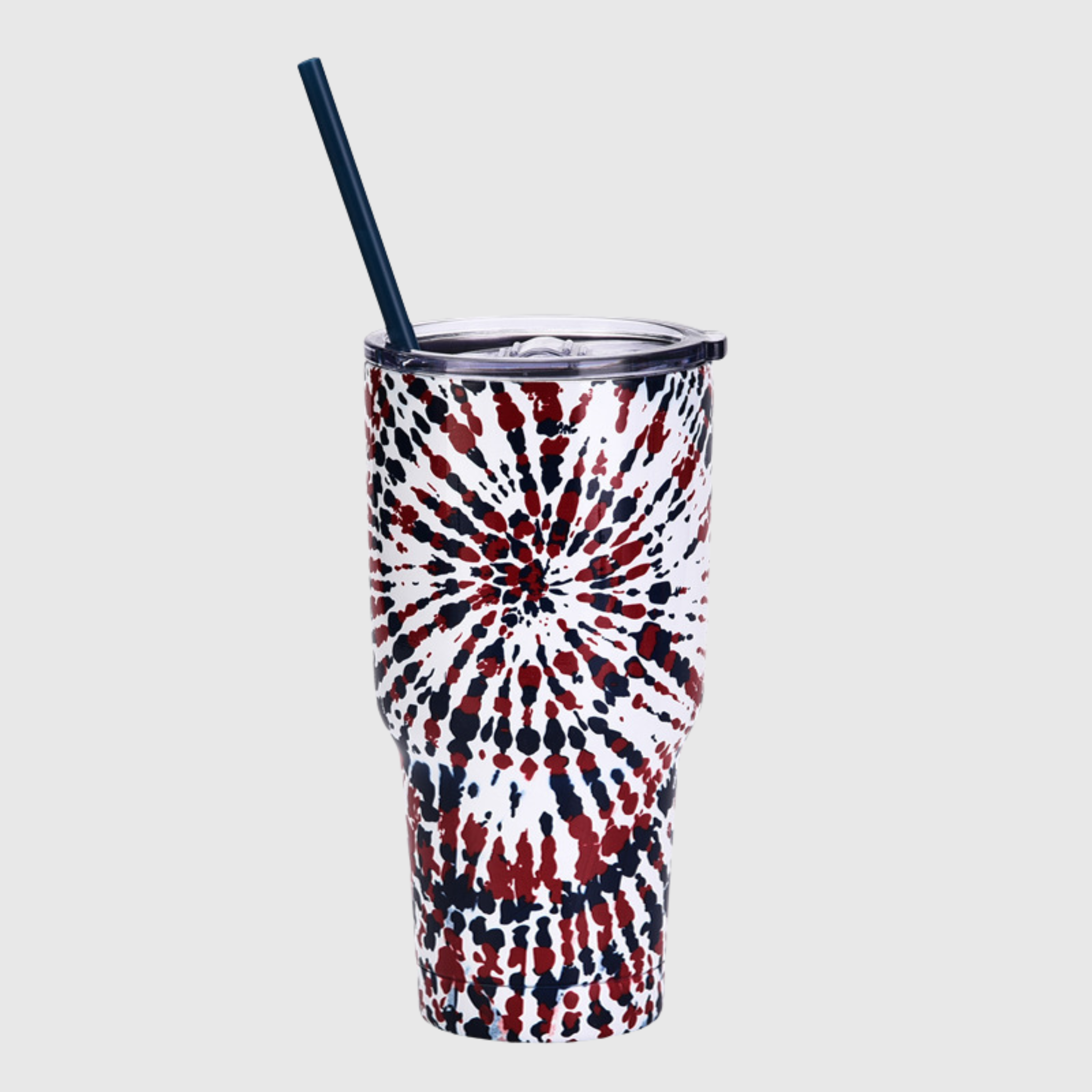 30oz Tie Dye Insulated Stainless Steel Tumbler with Straw and Lid