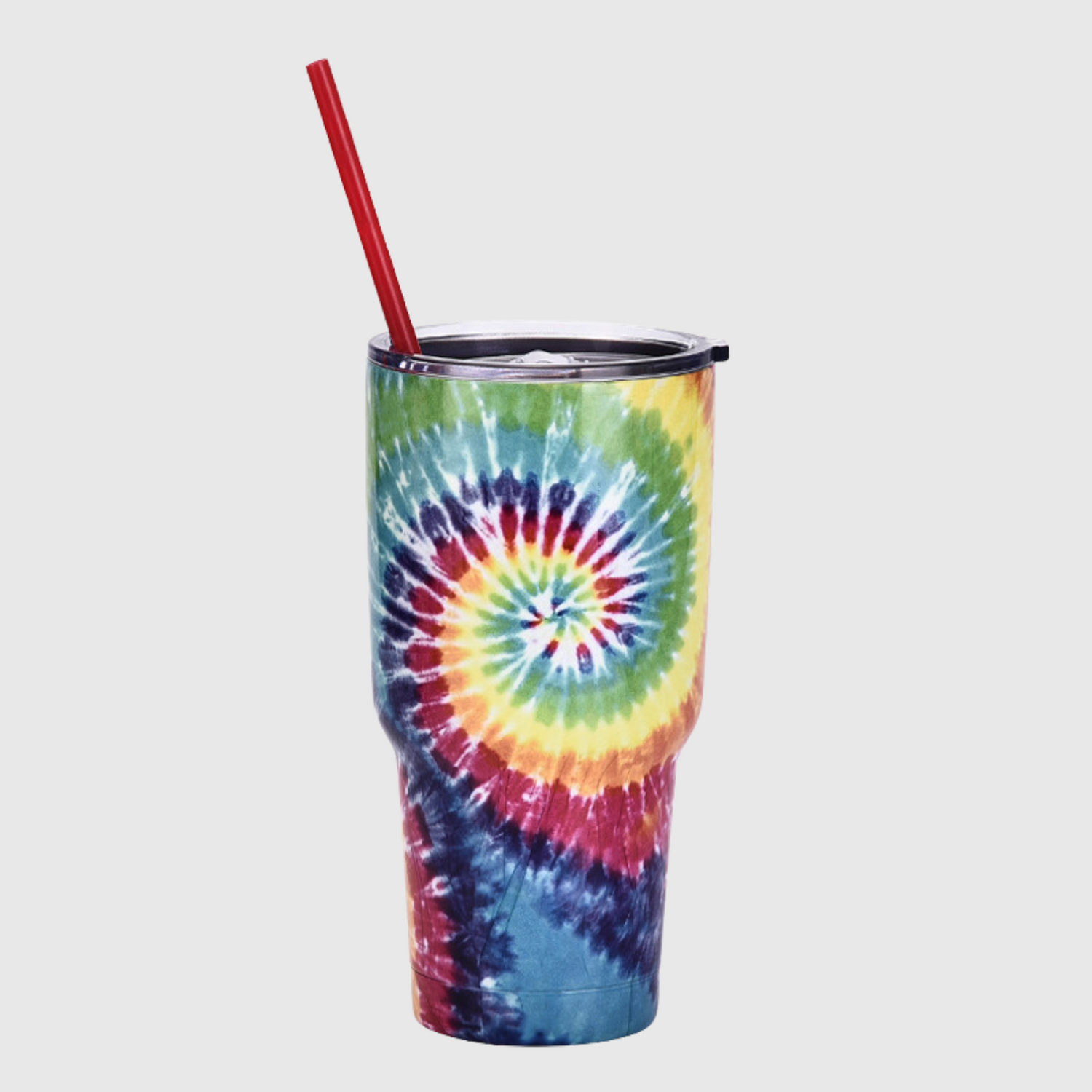 30oz Tie Dye Insulated Stainless Steel Tumbler with Straw and Lid