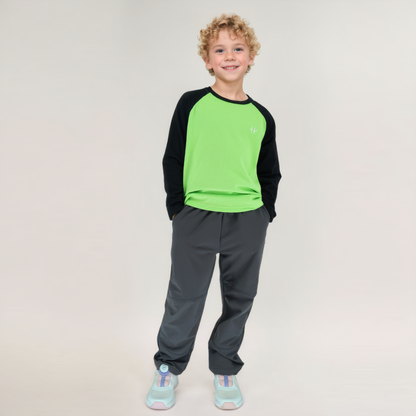 boys and girls color block long sleeve and outdoor pants