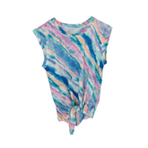 girls front tie sleeveless top front knot