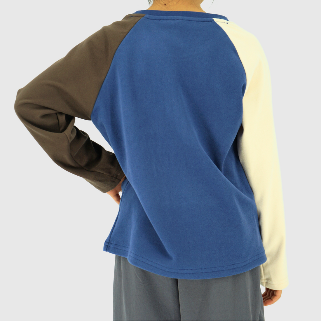 girls and boys fleece long sleeve tee back