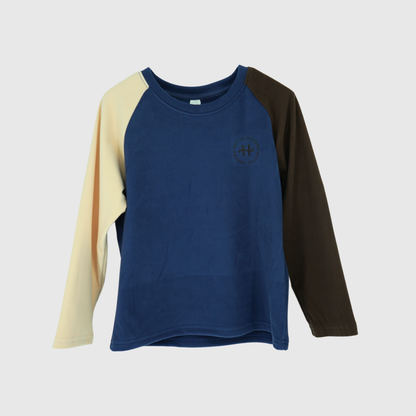 girls and boys soft fleece long sleeve tee flatlay front