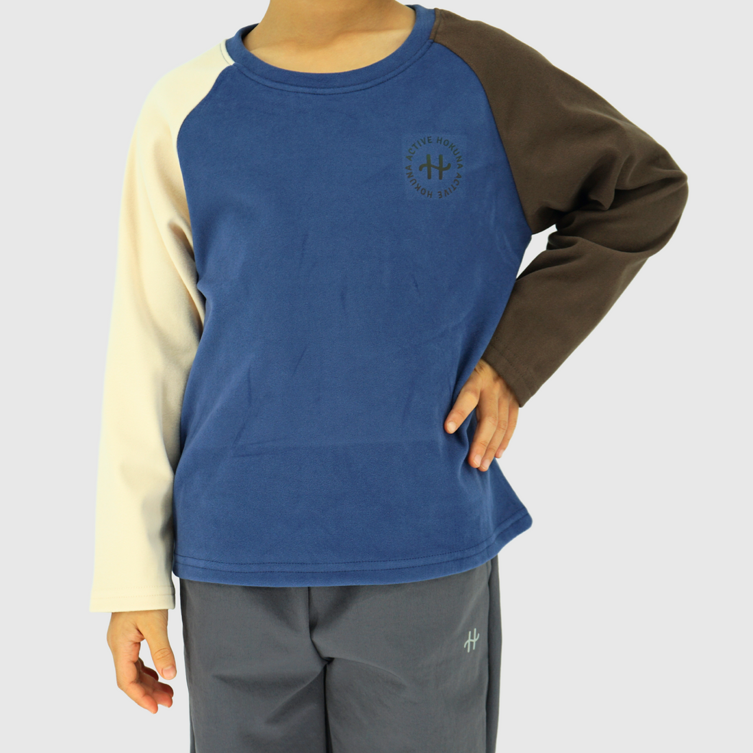 girls and boys soft fleece long sleeve tee front