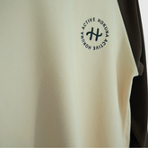 girls and boys color block soft fleece long sleeve tee logo details