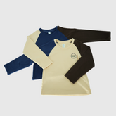 girls and boys color block soft fleece long sleeve tee set of two