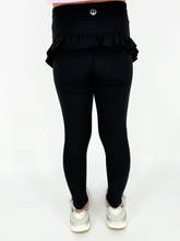 girls leggings with ruffle black back