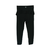 girls leggings with ruffle black flat lay back