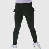 Gili girls leggings with ruffle black front