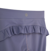 girls leggings with ruffle purple back details
