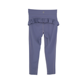 girls leggings with ruffle purple flatlay back