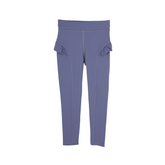 girls leggings with ruffle purple flatlay front