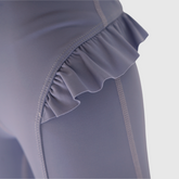 girls leggings with ruffle purple ruffle details