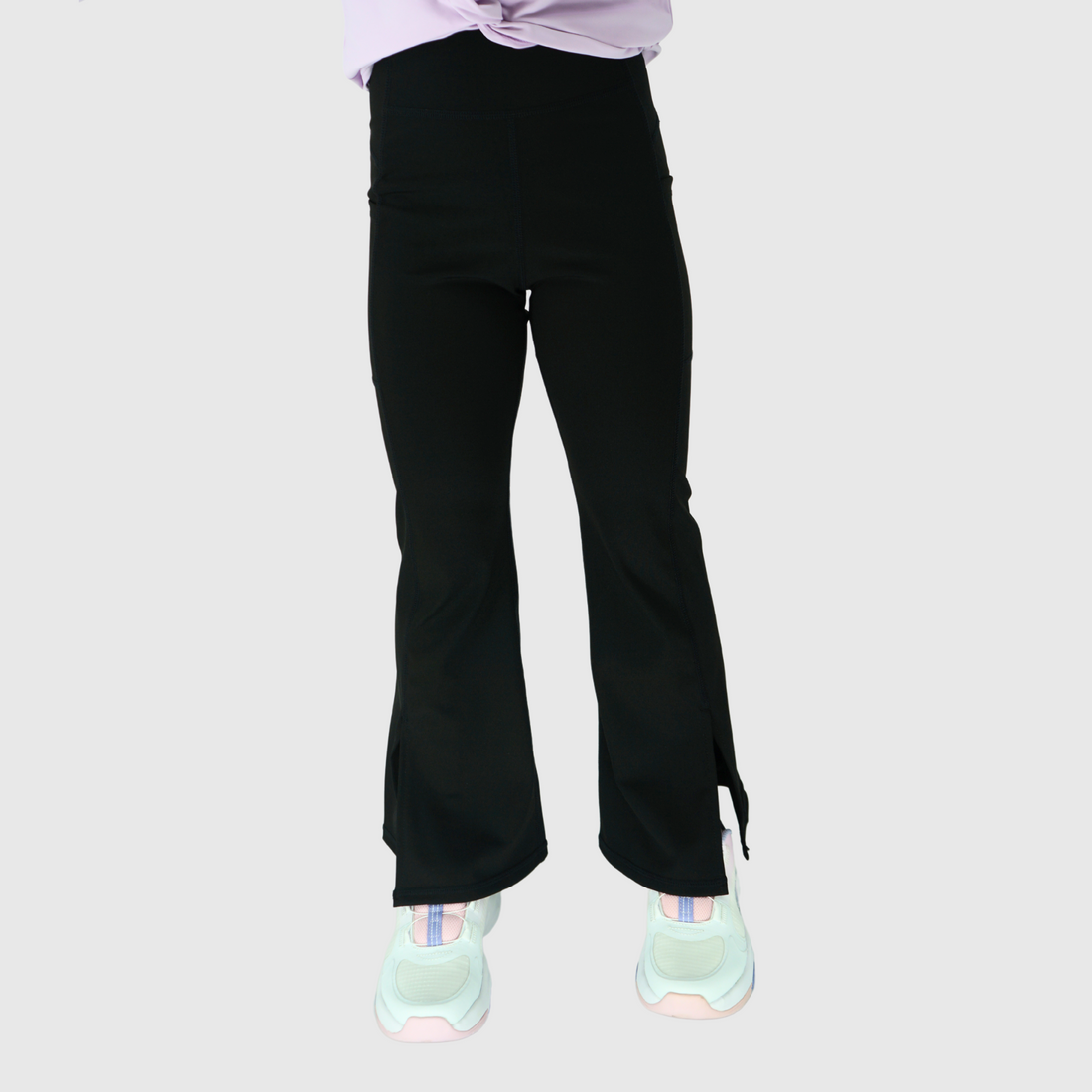 luna girls flare leggings black front