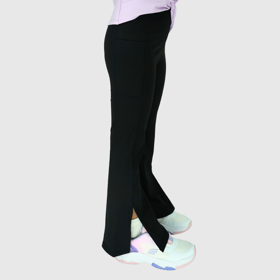 luna girls flare leggings black side
