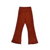 luna girls flare leggings chestnut flatlay