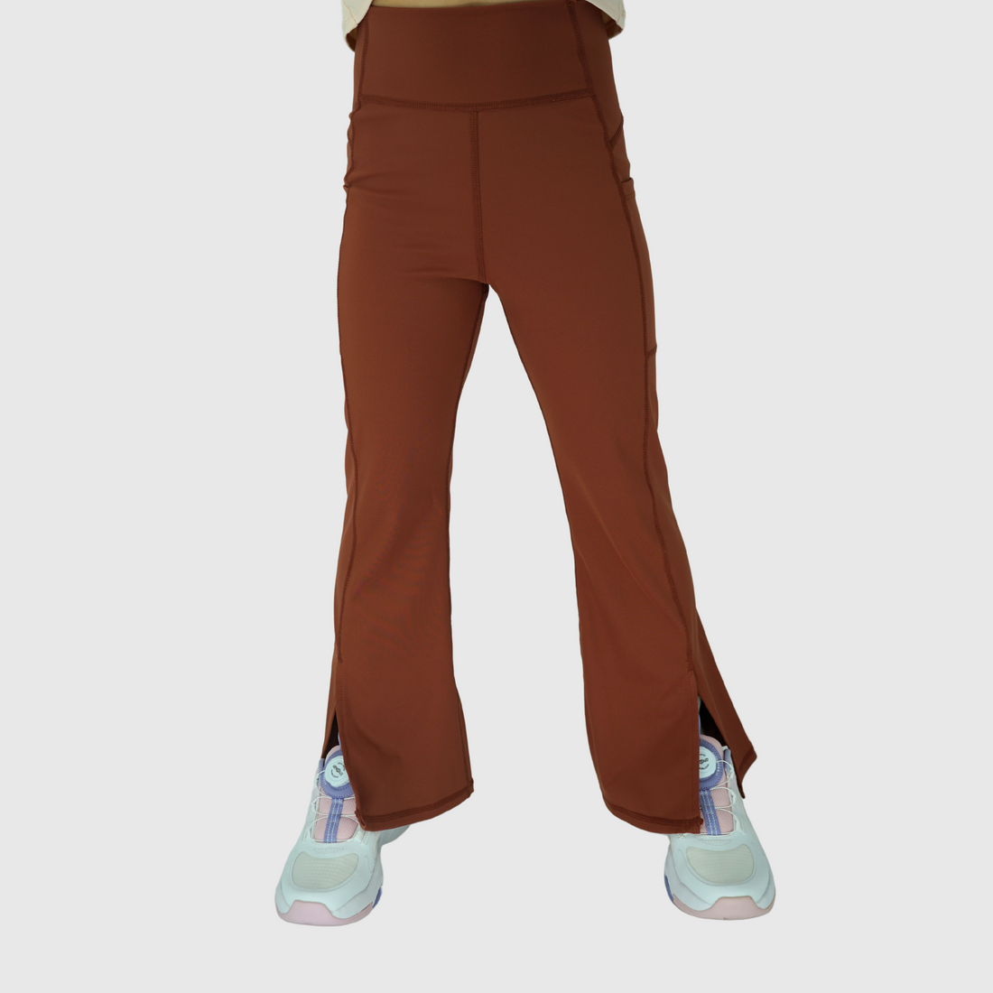 luna girls flare leggings chestnut  front