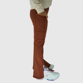 luna girls flare leggings chestnut side