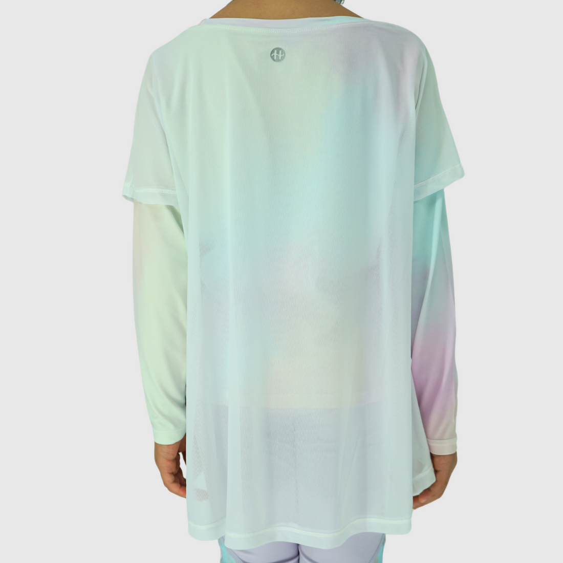 girls layered long sleeve tee cotton candy back