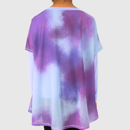 girls layered long sleeve tee violet sky back
