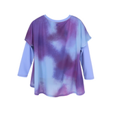 girls layered long sleeve tee violet sky flatlay back