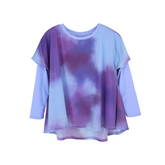 girls layered long sleeve tee violet sky flatlay front