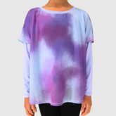 girls layered long sleeve tee violet sky front