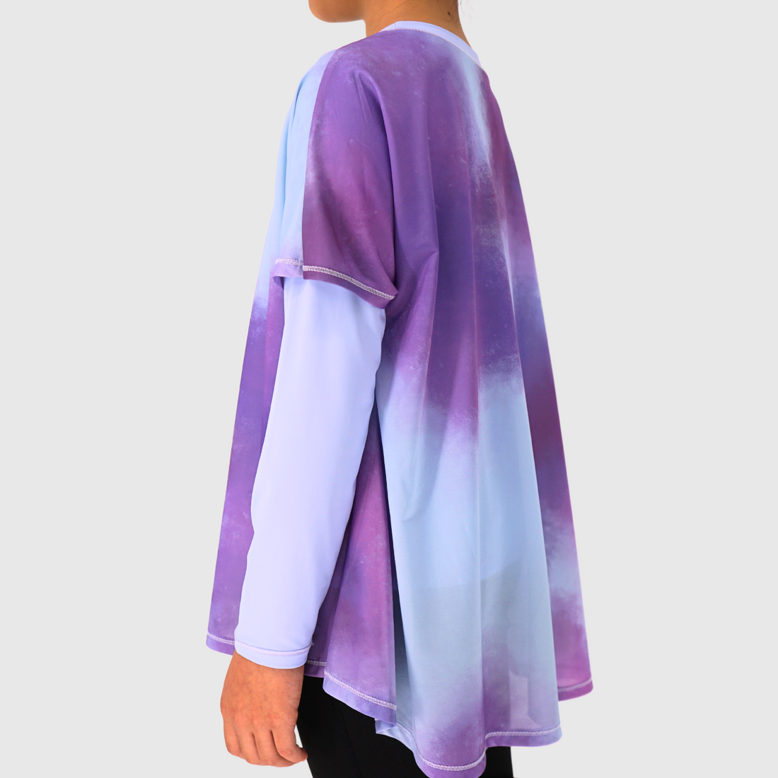 girls layered long sleeve tee violet sky side