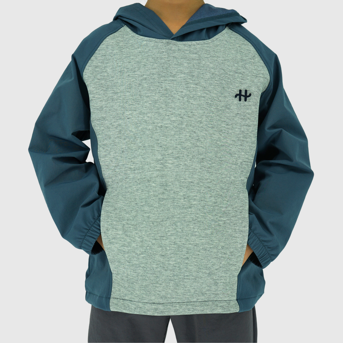 girls and boys color block pullover hoodie - front